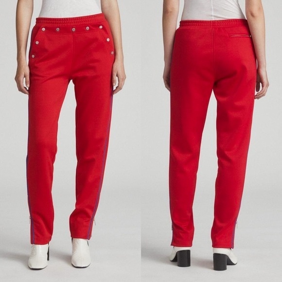 Rag & Bone Naval Track Pant, True Red with Blue Side Stripes – Size L - Picture 2 of 15